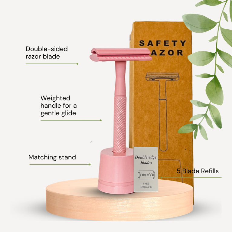 Pink Zero-Waste Double Edge Safety Razor