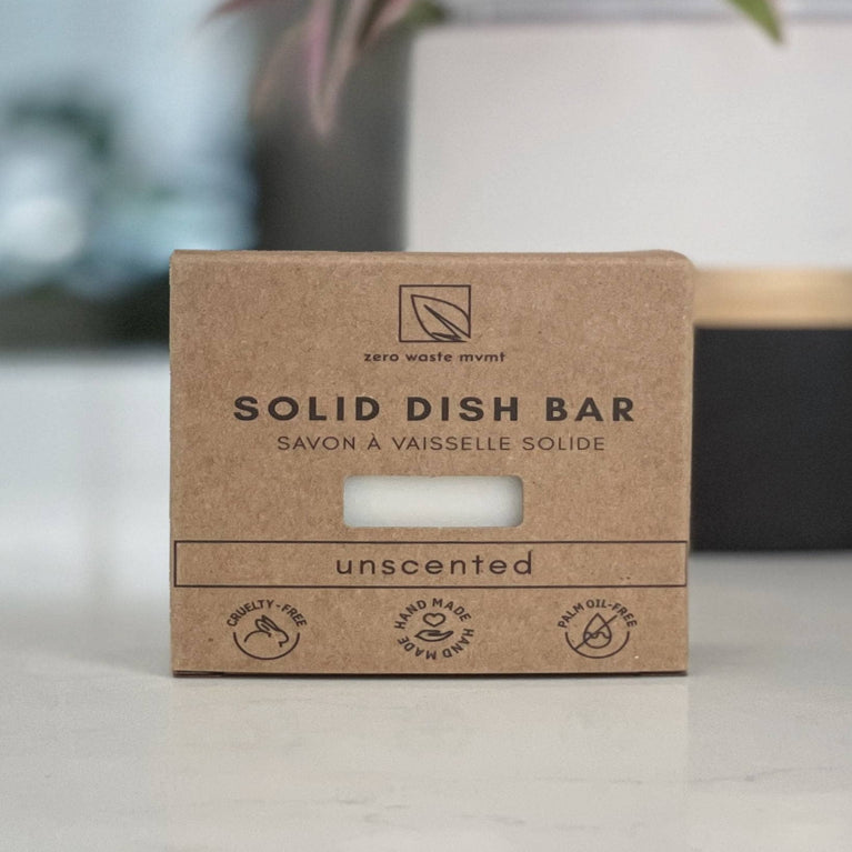 Solid Dish Soap Bar | Unscented | Vegan,  Organic Zero Waste