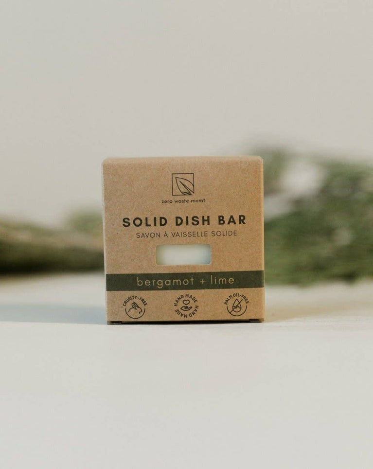 Solid Dish Soap Bar | Bergamot + Lime | Vegan & Organic
