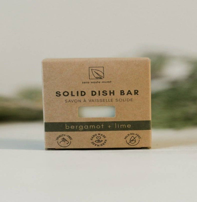 Solid Dish Soap Bar | Bergamot + Lime | Vegan & Organic
