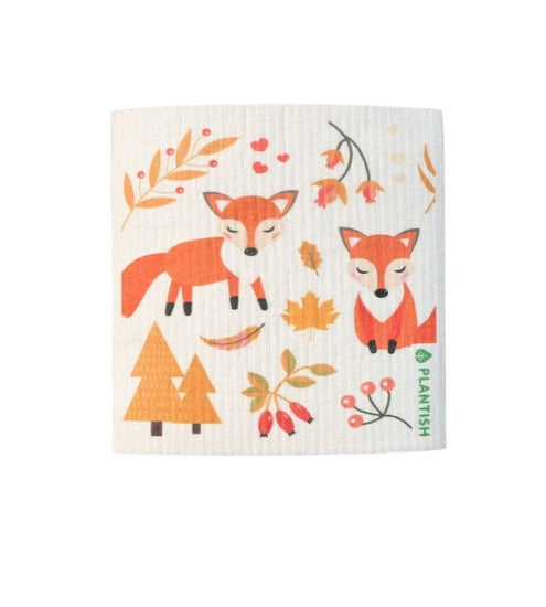 Foxes - Swedish Sponge Cloth Plantish